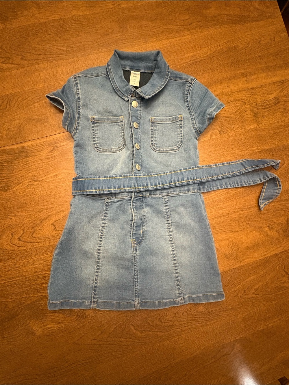 OshKosh B'gosh Light Blue Denim Button-Front Dress with Belt